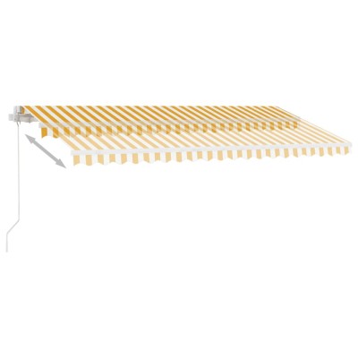 Toldo manual retráctil con luz LED amarillo y blanco 450x350 cm