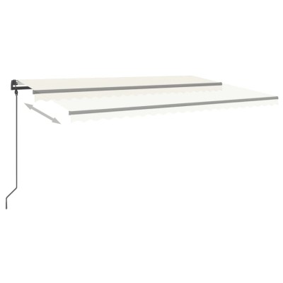 Toldo automático con LED y sensor de viento color crema 5x3 m