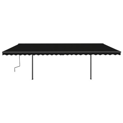 Toldo automático LED sensor de viento gris antracita 6x3,5 m