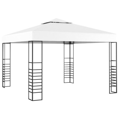 Carpa cenador de jardín con tira de luces LED 3x3 m blanco