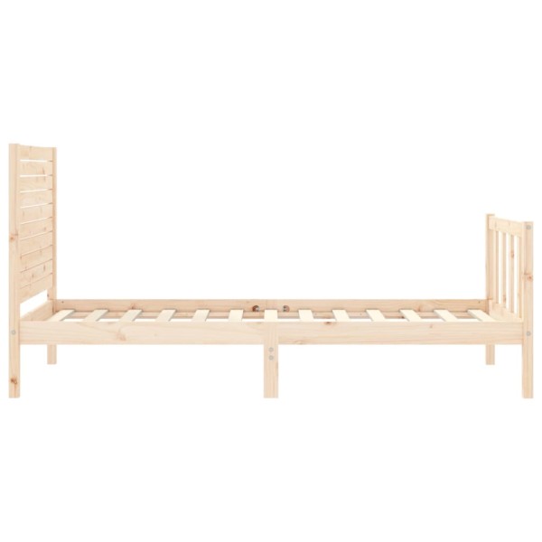 Estructura de cama individual con cabecero madera maciza