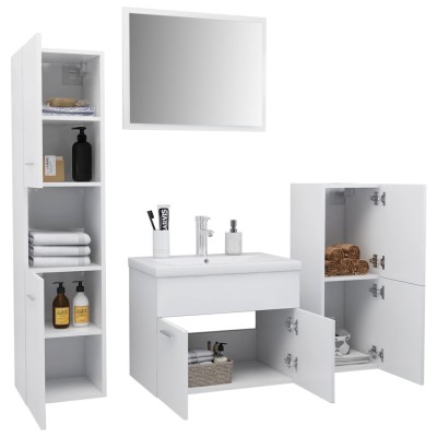 Conjunto de muebles de baño aglomerado blanco