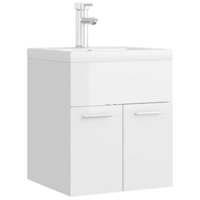 Mueble con lavabo aglomerado blanco brillante