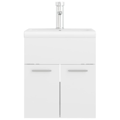 Mueble con lavabo aglomerado blanco brillante