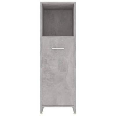 Juego de muebles de baño 4 uds madera ingeniería gris hormigón