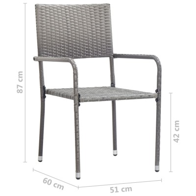 Set comedor jardín 5 pzas ratán sintético gris antracita