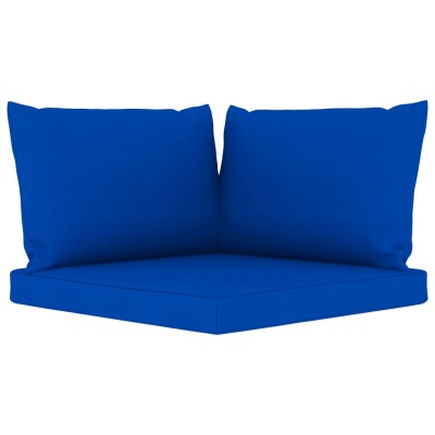 Set de muebles de jardín 6 pzs madera impregnada cojines azules