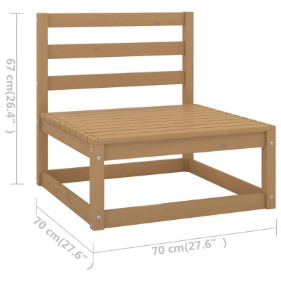 Muebles de jardín 4 pzas y cojines marrón miel madera pino