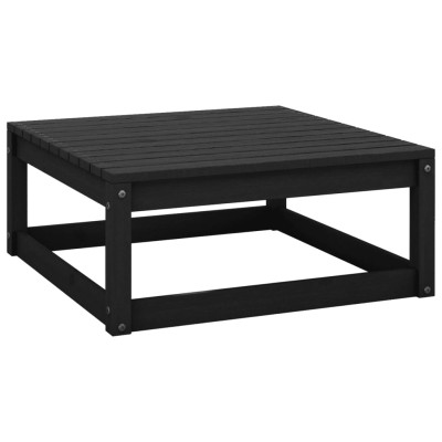 Juego de muebles de jardín 10 pzas negro madera maciza de pino