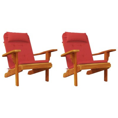 Cojines para silla Adirondack 2 uds tela Oxford rojo