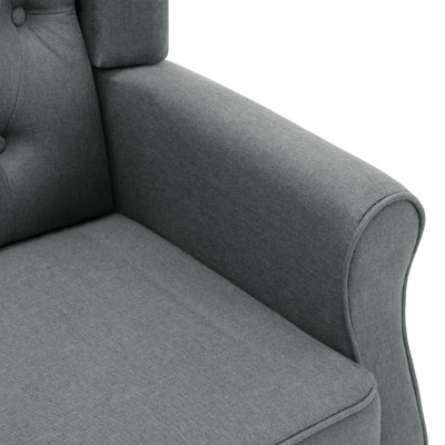 Sillón de masaje con reposapiés tela gris claro