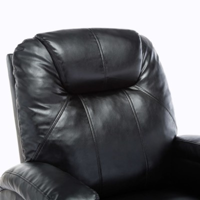 Sillón de masaje mecedora de cuero sintético negro