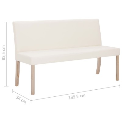 Banco de cuero sintético 139,5 cm color crema