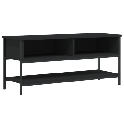 Mueble de TV madera contrachapada negro 100x35x45 cm