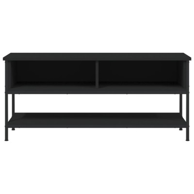 Mueble de TV madera contrachapada negro 100x35x45 cm