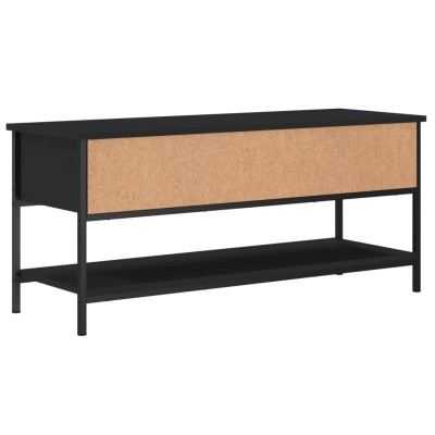 Mueble de TV madera contrachapada negro 100x35x45 cm