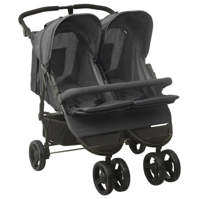 Carrito para gemelos de acero gris antracita