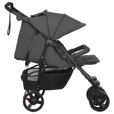 Carrito para gemelos de acero gris antracita