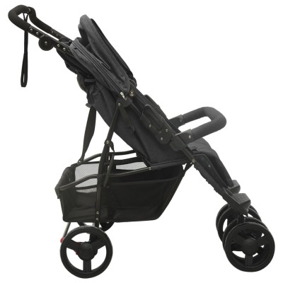 Carrito para gemelos de acero gris antracita