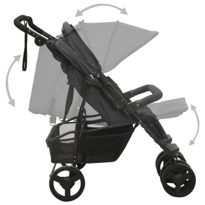 Carrito para gemelos de acero gris antracita