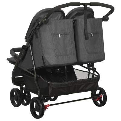 Carrito para gemelos de acero gris antracita