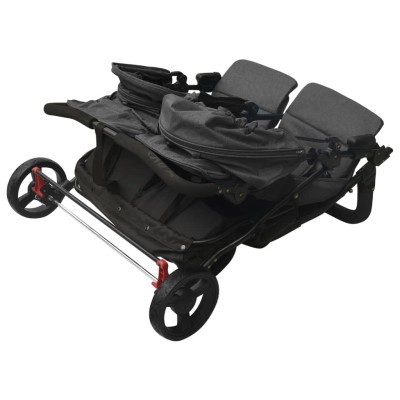 Carrito para gemelos de acero gris antracita