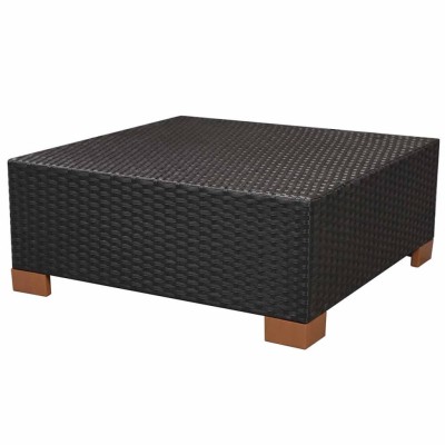 Muebles de jardín y cojines 8 piezas ratán sintético negro