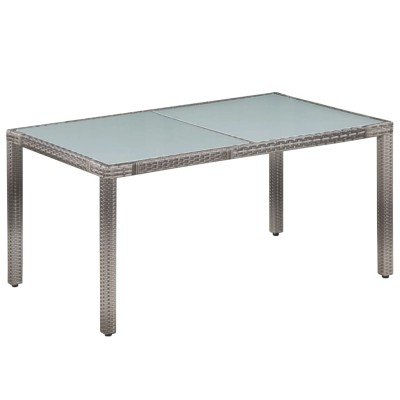 Set de comedor de jardín 7 pzs y cojines ratán sintético gris