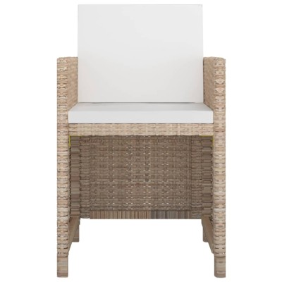 Set de comedor de jardín 5 pzas y cojines ratán sintético beige