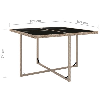 Set de comedor de jardín 5 pzas y cojines ratán sintético beige