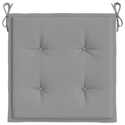 Cojines de silla de jardín 4 uds tela gris 40x40x3 cm