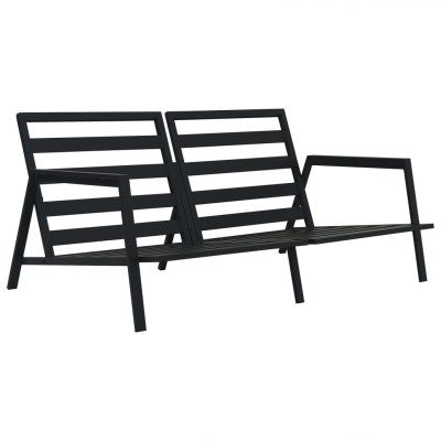 Set muebles de jardín con cojines 4 pzas aluminio gris oscuro