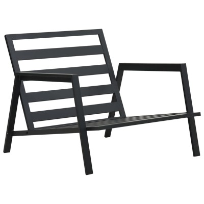 Set muebles de jardín con cojines 4 pzas aluminio gris oscuro