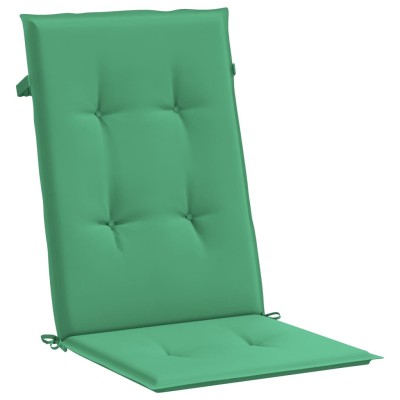 Cojín silla de jardín respaldo alto 2 uds tela verde 120x50x3cm