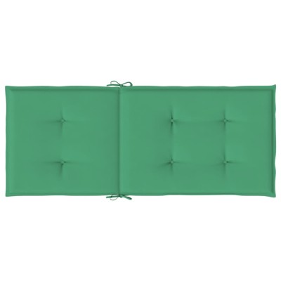 Cojín silla de jardín respaldo alto 2 uds tela verde 120x50x3cm