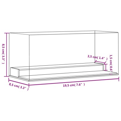 Caja de exposición acrílico transparente 19,5x8,5x8,5 cm