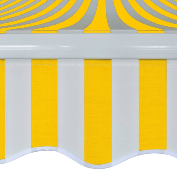 Toldo plegable de operación manual 400 cm amarillo y blanco