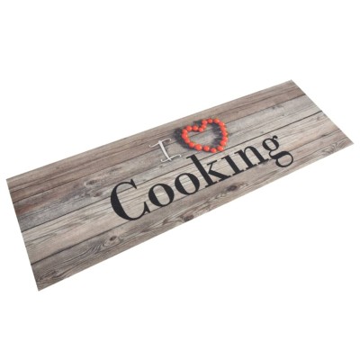 Alfombra de cocina lavable terciopelo cooking gris 60x180 cm