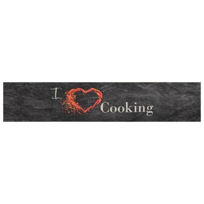 Alfombra de cocina lavable terciopelo Cooking negro 60x300 cm