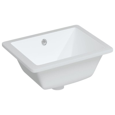 Lavabo de baño rectangular cerámica blanco 39x30x18,5 cm