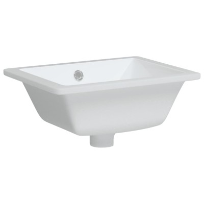 Lavabo de baño rectangular cerámica blanco 39x30x18,5 cm