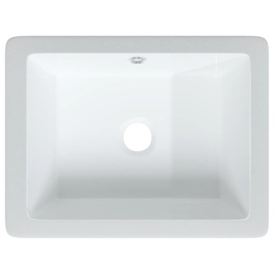 Lavabo de baño rectangular cerámica blanco 39x30x18,5 cm