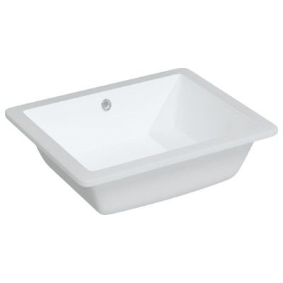 Lavabo de baño rectangular cerámica blanco 50x40,5x18,5 cm