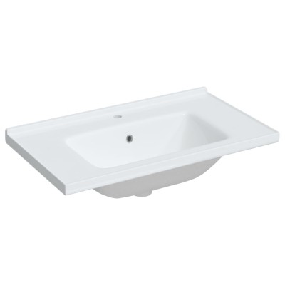 Lavabo de baño rectangular cerámica blanco 81x48x19,5 cm