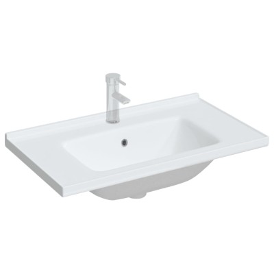 Lavabo de baño rectangular cerámica blanco 81x48x19,5 cm