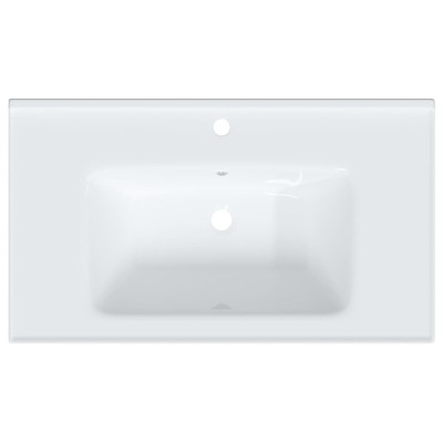 Lavabo de baño rectangular cerámica blanco 81x48x19,5 cm