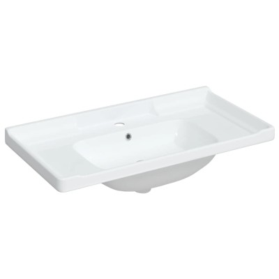 Lavabo de baño rectangular cerámica blanco 91,5x48x23 cm