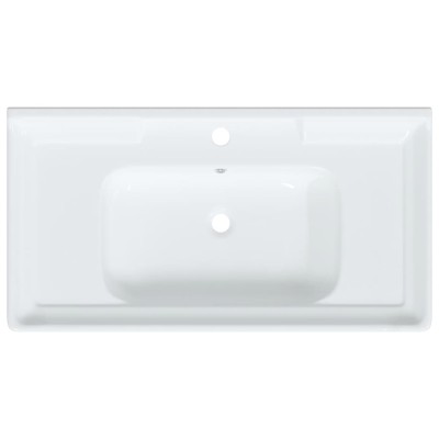 Lavabo de baño rectangular cerámica blanco 91,5x48x23 cm