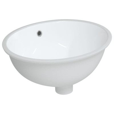 Lavabo de baño ovalado cerámica blanco 43x35x19 cm