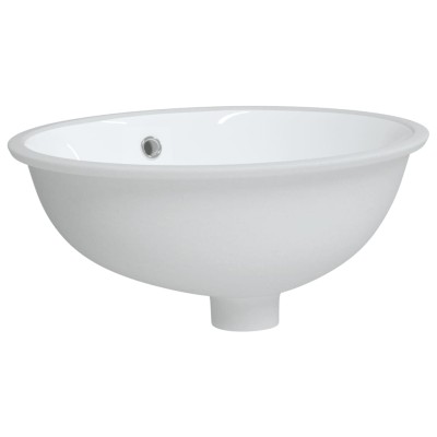 Lavabo de baño ovalado cerámica blanco 43x35x19 cm